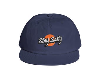Gorra de surf elegante, gorra snapback Stay Salty, ropa de playa, aventura al aire libre, accesorio de verano, regalo para surfistas