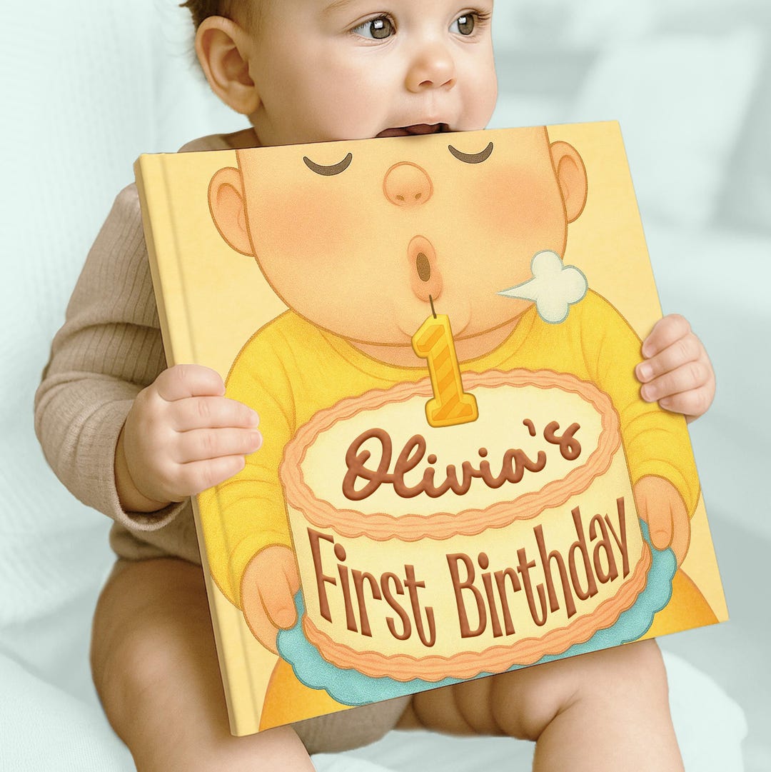 Personalized First 1st Birthday Baby Book 1yearold Storybook Gift