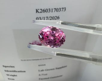 Lab Grown Pink Sapphire Lab Grown Pink Sapphire 4.71ct GRC certificate K2603170373 Intense Pink 11x8.6x6.05mm