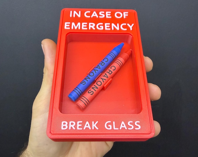 Crayons Military Emergency Planning Kit Red & Blue Crayons in Tactical Display Box