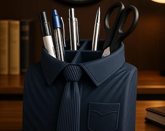 Shirt Tie Desk Organizer | Father's Day Pen Holder Accessory