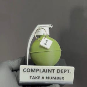 Complaint Department Grenade Desk Sign – 3D Printed Gag Gift image 5