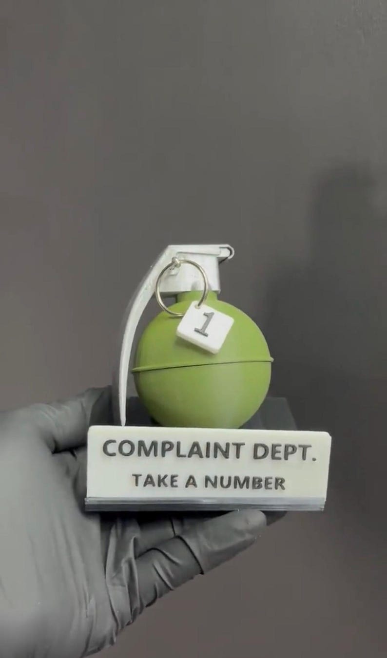 Complaint Department Grenade Desk Sign – 3D Printed Gag Gift image 5