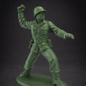 XL Army Man Figurine – 3D Printed Military Decor, 8" Tall GRENADE