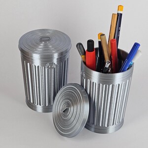 Mini Trash Can Pen Holder | Funny Desk Organizer image 2