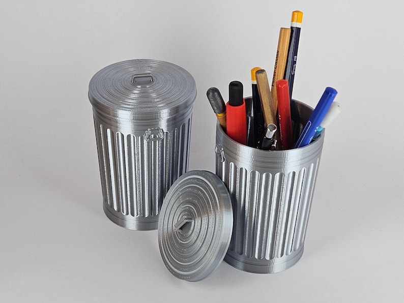 Mini Trash Can Pen Holder | Funny Desk Organizer image 2