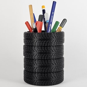 Tire Pencil Holder |  | Can Holder |  Tire Desk Organizer | Automotive Decor