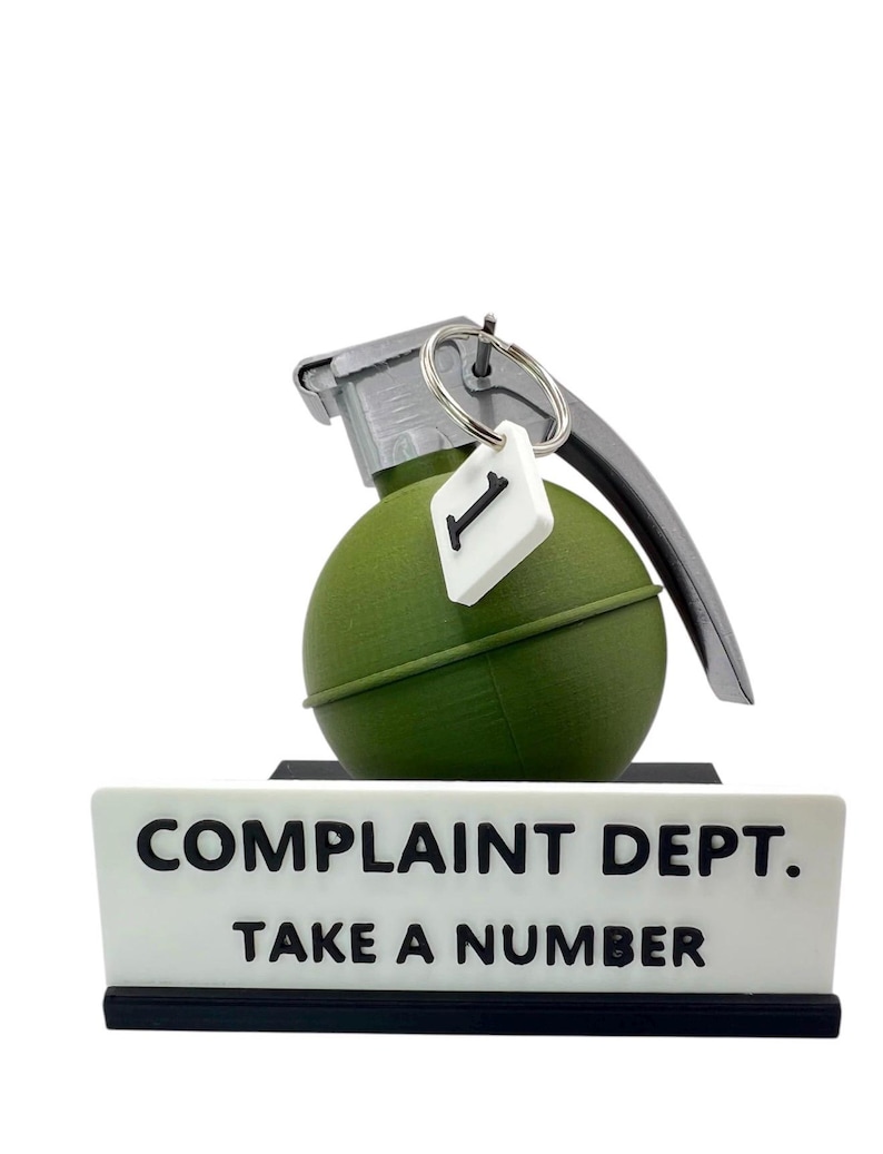 Complaint Department Grenade Desk Sign – 3D Printed Gag Gift image 4