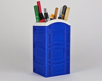 Porta Potty Pen Holder | Funny Desk Organizer | Novelty Pencil Cup