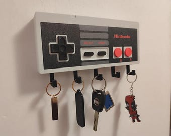 Porta-chaves para controle de videogame retrô – Organizador de parede impresso em 3D para jogadores e colecionadores
