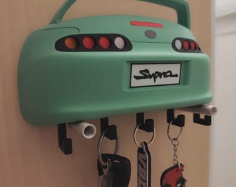 Porta-chaves para carros esportivos – Organizador de parede com spoiler – Presente para entusiastas de carros para garagem ou entrada