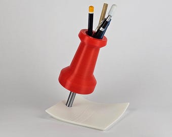 Giant Thumbtack Pen Holder | Funny Desk Organizer | Quirky Office Gift |