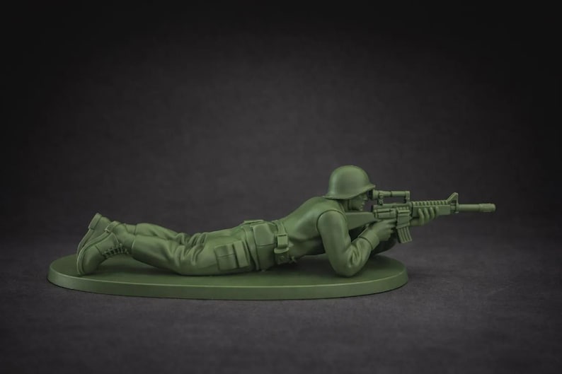 XL Army Man Figurine – 3D Printed Military Decor, 8" Tall JAGUAR PASS
