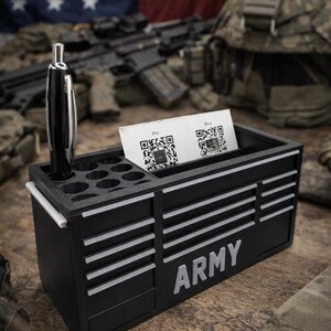 US Navy Toolbox bureauopberger | Militair kantoordecor, pennenhouder afbeelding 2