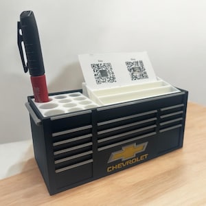 Toolbox Visitenkarten und Stifthalter - Mini-Werkzeugkiste, Schreibtisch Organizer - Das perfekte Geschenk für Bauunternehmer und Handwerker