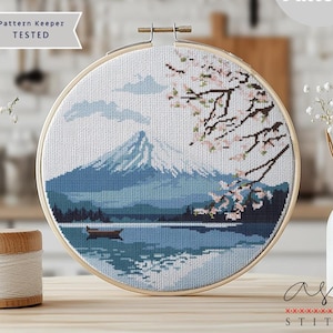 Japanese Cross Stitch Pattern, Japan Landscape Cross Stitch Pattern, Cross Stitch Nature Pattern, Easy Cross Stitch Pattern