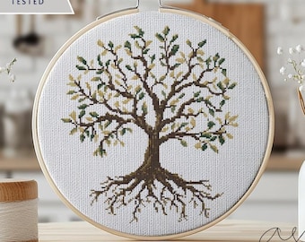 Tree Of Life Cross Stitch, Tree Cross Stitch Pattern, Cross Stitch, Point De Croix, Cross Stitch Kit, Punto De Cruz,Cross Stitch Pattern PDF