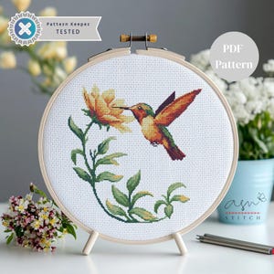 Hummingbird Cross Stitch Pattern, Bird Cross Stitch Pattern, Cross Stitch Hummingbird Pattern, Easy Cross Stitch Pattern