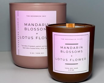 Minimalist Crackling Wood Wick Candle - Fresh Citrus Fragrance