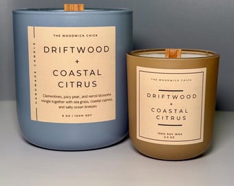 Minimalist Crackling Wood Wick Candle - Home Décor - Manly Scent