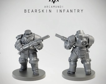 Arcamundi - Bearskin Mechanical Infantry - Shotgun - Compatible for Grimdark, Trench Crusade, one page rules