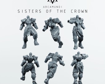 Arcamundi - Sisters Of The Crown - Trench Crusade - Trench Pilgrims Proxy - 3x Bare Sister set (Poses 1-3)