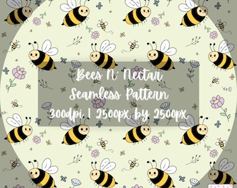 Bees N&#39; Nectar | Seamless Pattern