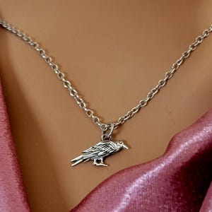 SALE - Sterling Silver Raven Charm Necklace, Double Sided Raven Charm, NK6000