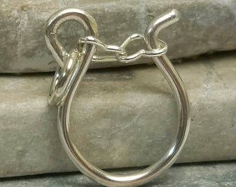 SALE - Stering Silver Charm Holder Pendant with Heart Chain Closer, Small, Medium, Large, Kind Gifts Jewelry
