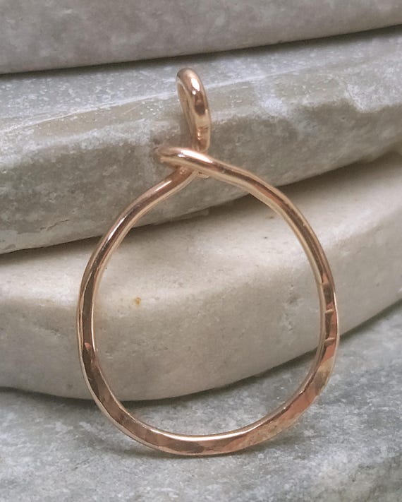 SALE - 18kt Rose Gold Plate Charm Holder Pendant with Closer, Kind Gifts Jewelry