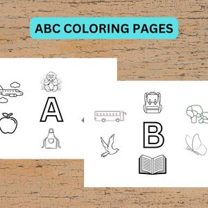 Libro para colorear del abecedario, libro para colorear de la A a la Z, aprende el abecedario, tarjetas didácticas del alfabeto, alfabeto de colores del arcoíris para niños, tarjetas educativas, descarga digital