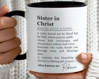 Sister in Christ Definition mug, Christian Gift for Women, Religious Friendship gift, Faith-Based Personalized coffee cup