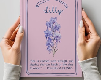 Personalized Birth Flower Bible Verse Journal Christian Gift for Women Faith Notebook Custom Religious Gift for Mom Friend Sister in Christ