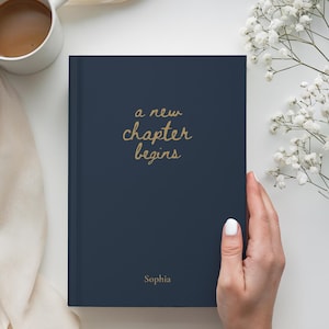 Personalized New Chapter Journal | Custom Name Notebook | Graduation Gift | New Job Gift | College Student Journal | Hardcover Keepsake