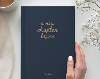 Personalized New Chapter Journal | Custom Name Notebook | Graduation Gift | New Job Gift | College Student Journal | Hardcover Keepsake