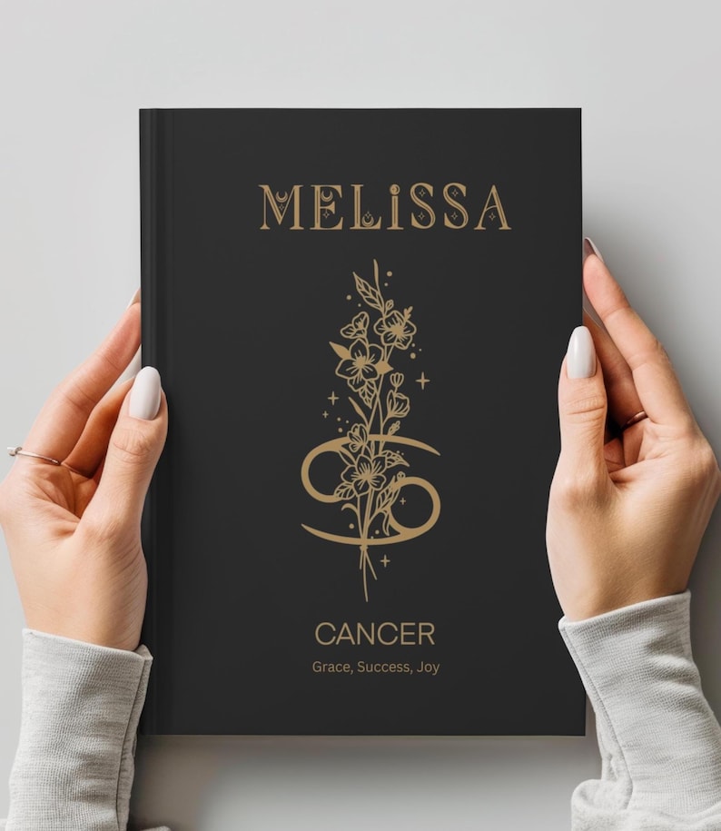 Custom Zodiac Birth Flower Journal, Aries, Taurus, Gemini, Cancer, Leo, Virgo, Libra, Scorpio, Sagittarius, Capricorn, Aquarius, Pisces image 5
