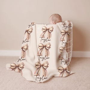 Name blanket Personalized Western bow blanket custom baby bedding Cowgirl blanket Newborn gift receiving gift  personalized baby shower gift