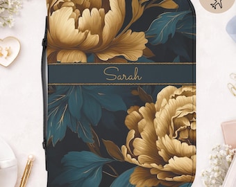 Floral Bible Cover Personalized with name, PU Leather Case, Mother's day Gift, Birthday gift for her