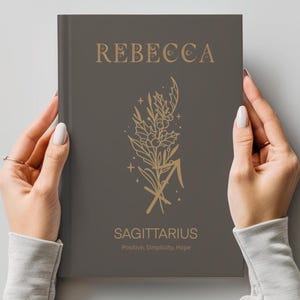 Custom Zodiac Birth Flower Journal, Aries, Taurus, Gemini, Cancer, Leo, Virgo, Libra, Scorpio, Sagittarius, Capricorn, Aquarius, Pisces image 4