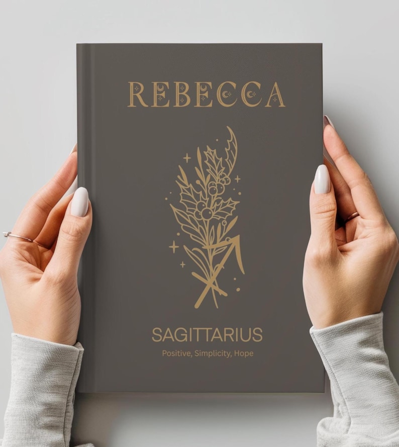 Custom Zodiac Birth Flower Journal, Aries, Taurus, Gemini, Cancer, Leo, Virgo, Libra, Scorpio, Sagittarius, Capricorn, Aquarius, Pisces image 4