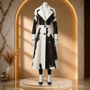 Flare Leather Coat - Etsy