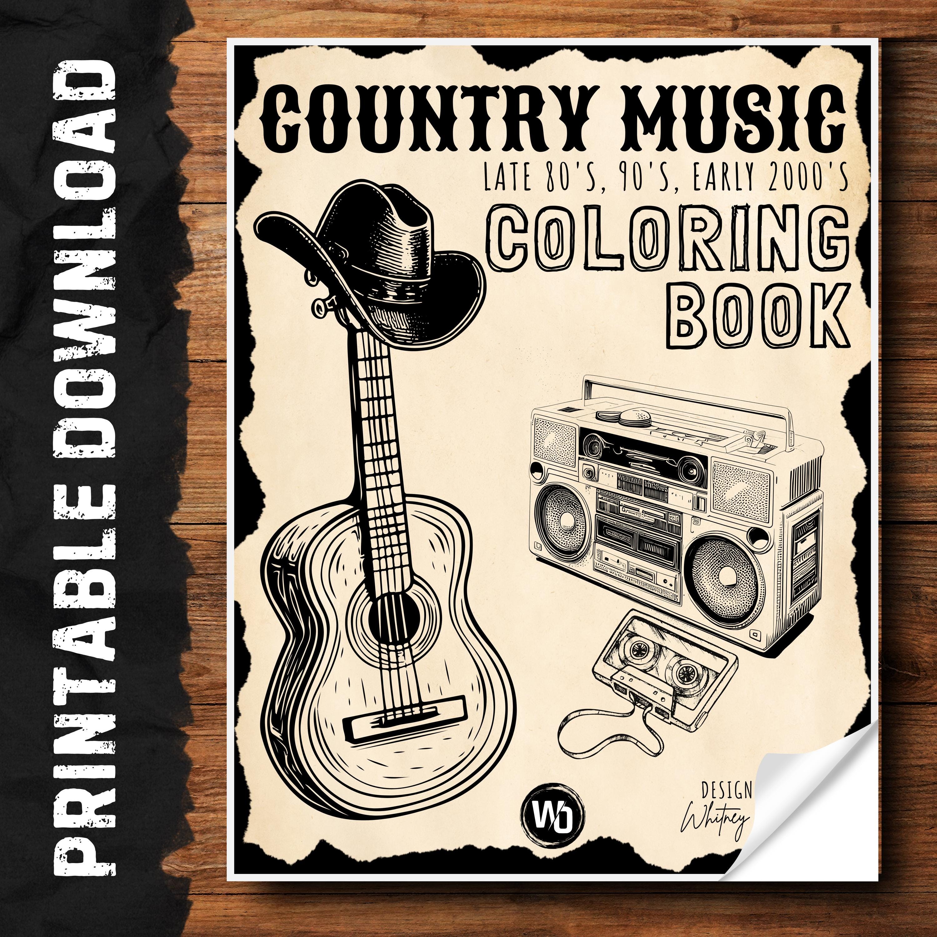 Country Music Coloring Book Printable Download - Etsy