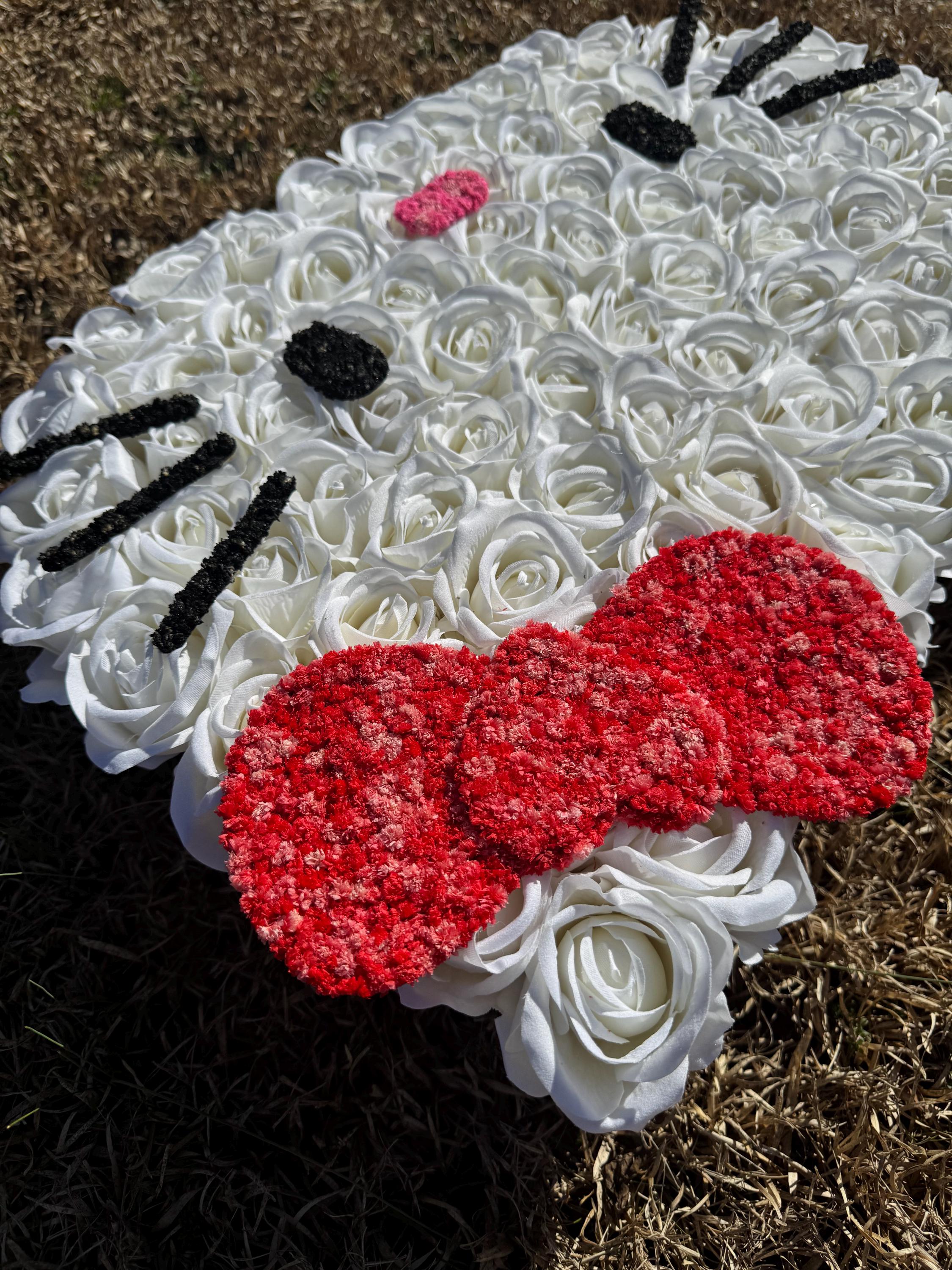 Handmade Hello Kitty Inspired Faux Rose Floral Arrangement - Etsy