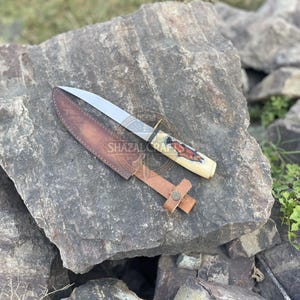 Handcrafted Bone Handle Fillet Knife - Engraved Fish Design - Perfect Gift for Fishing Enthusiasts - Durable Steel Blade