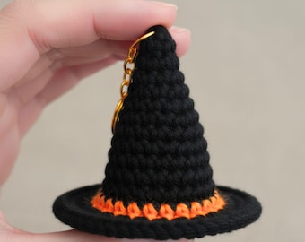 Witch Hat Keychain Crochet Pattern: Beginner Halloween Amigurumi (PDF)