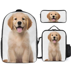 Sublimation Kids 127 pouces sac à dos, boîte à lunch et trousse à crayons | Lot de 3 pièces personnalisables pour la rentrée | Ensemble en polyester résistant