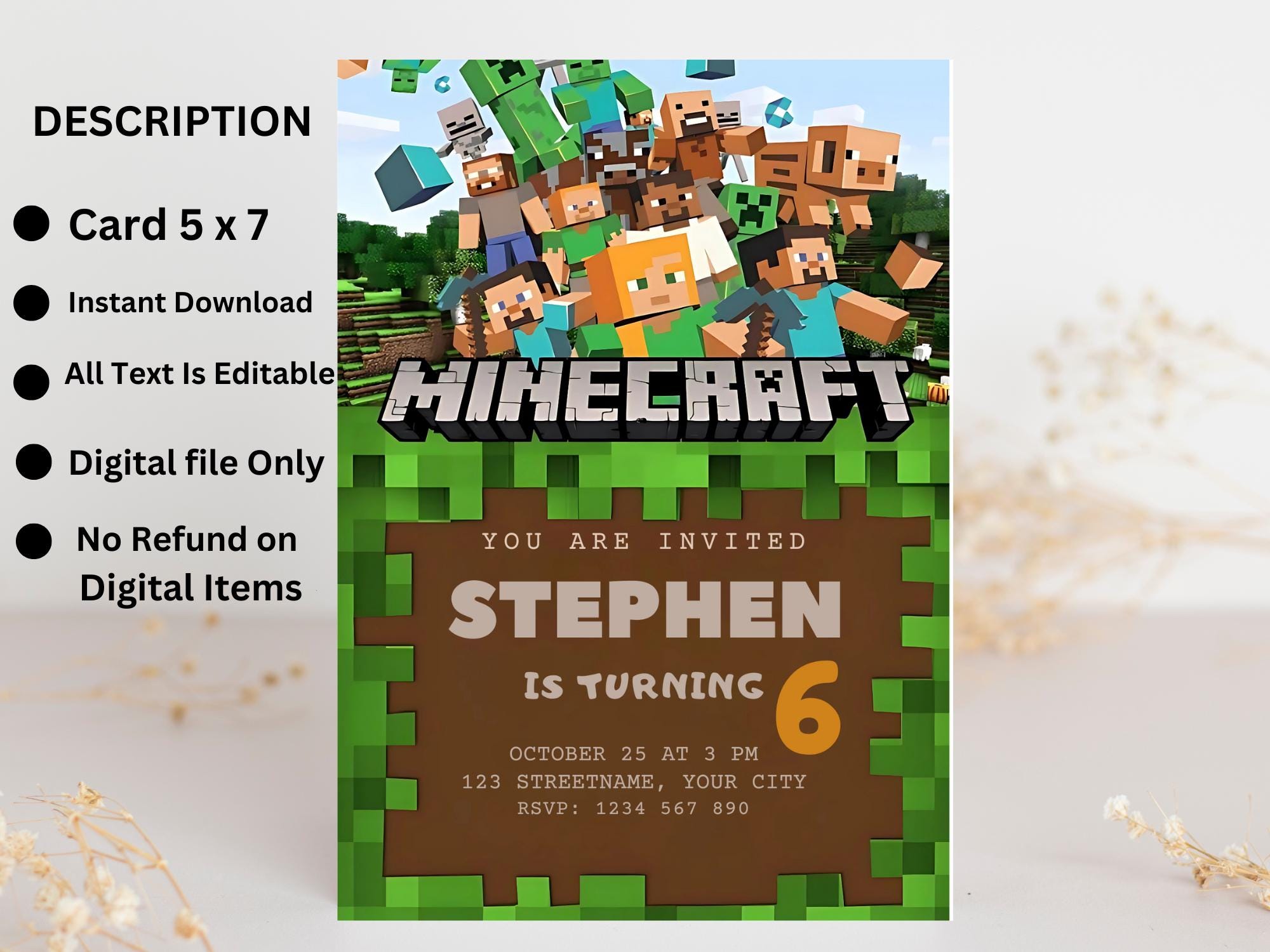 Quick-Edit Digital Minecraft Invite