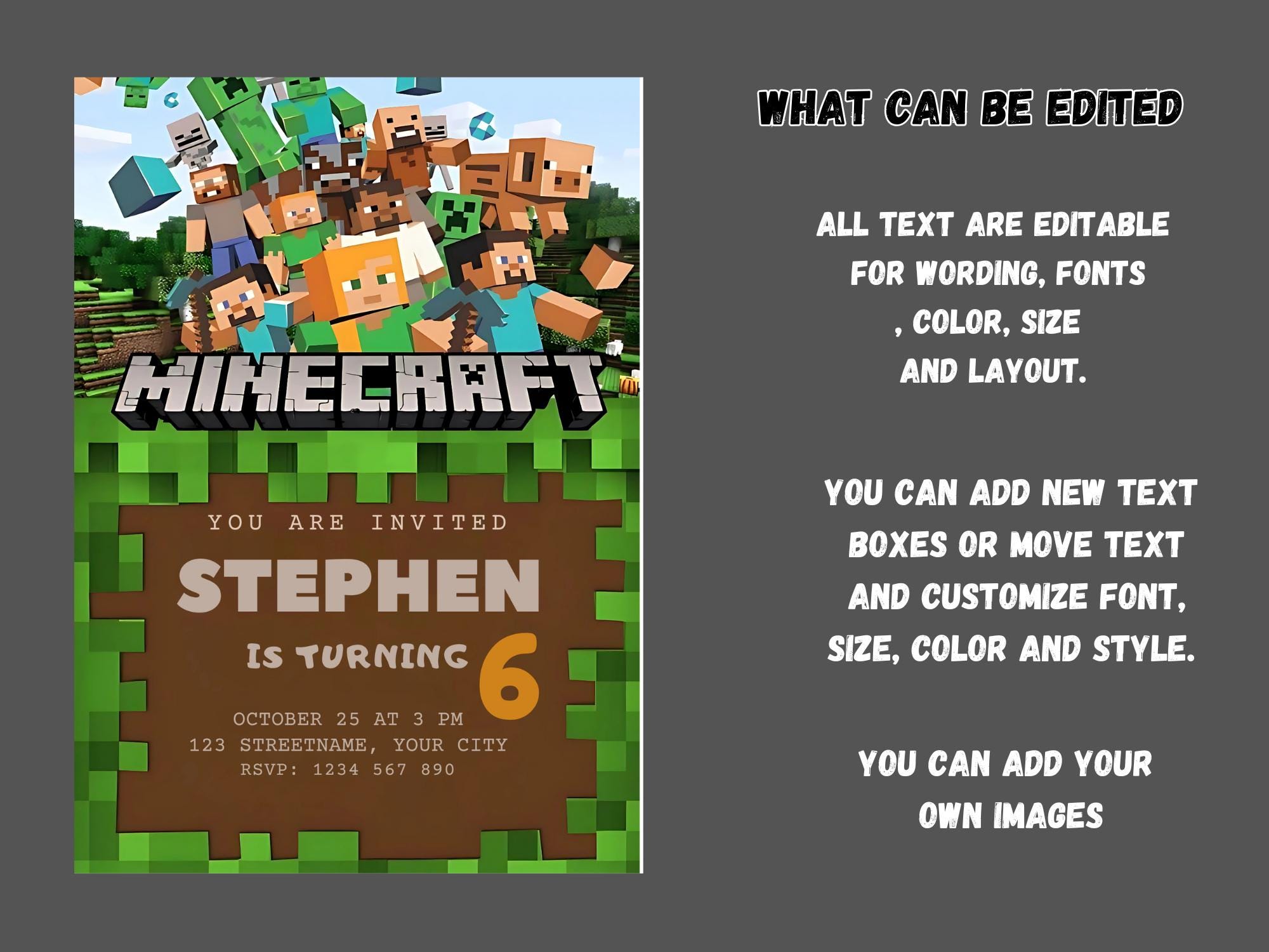 Quick-Edit Digital Minecraft Invite