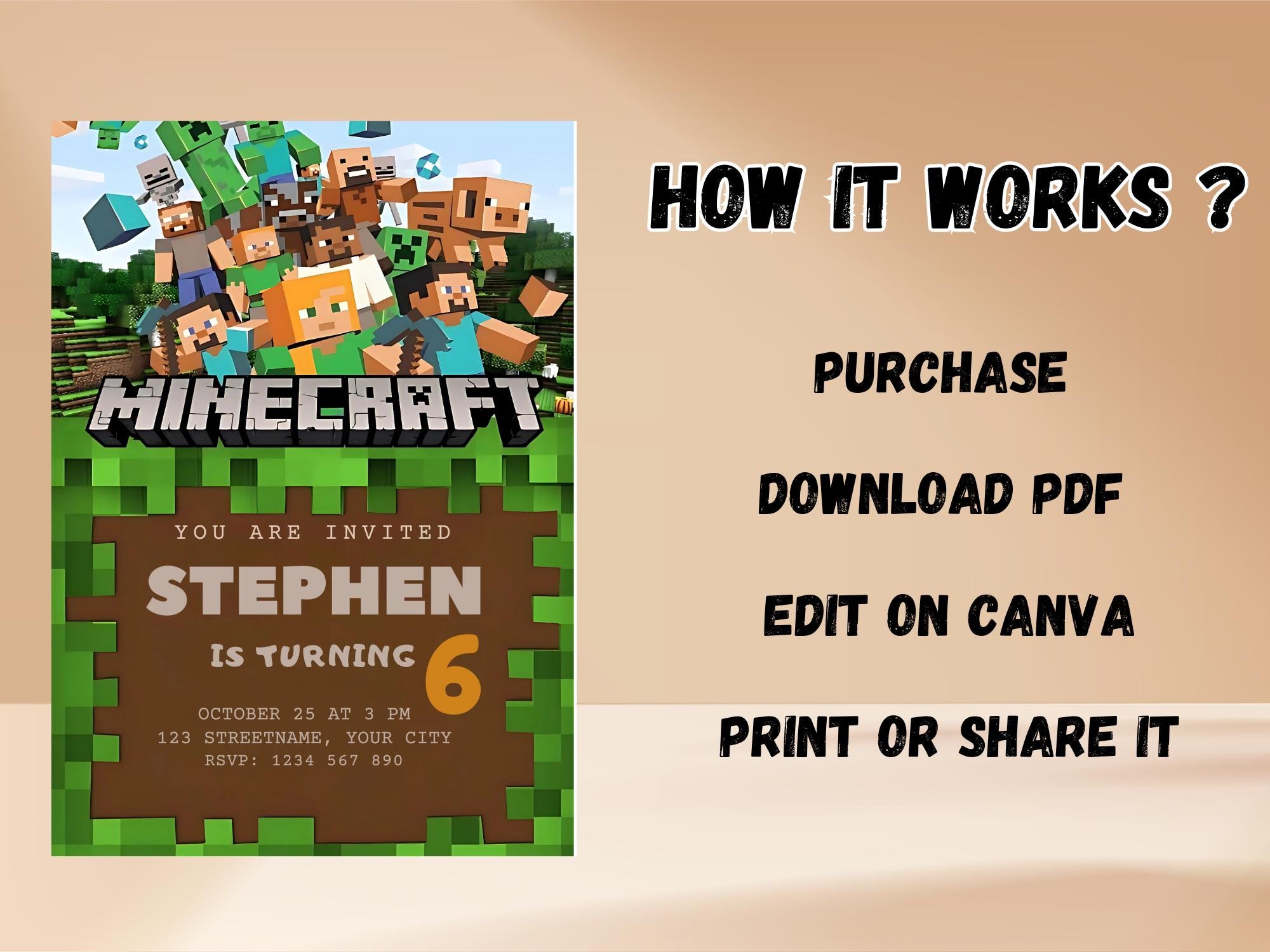 Quick-Edit Digital Minecraft Invite