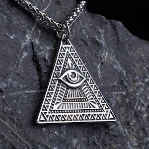 Allsehende Yye, Mystisches Auge Dreieck Halskette, Auge der Vorsehung, Auge des Horus, Ägyptische Symbole, Schmuck aus dem alten Ägypten|Heiliges Symbol
